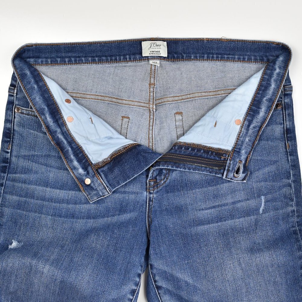 J. Crew Vintage Straight Distressed Jeans 32 Tall - Picture 5 of 6